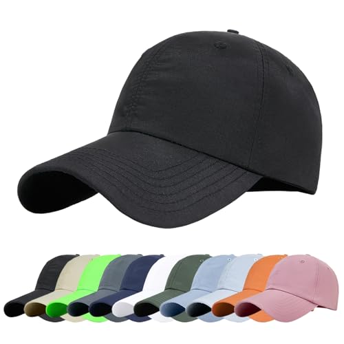 Baynetin Gorra de Béisbol para Hombre, UPF 50+ Sun Protection Deportiva Transpirable de Verano Gorras de Sol de Béisbol de Gorra de Visera Ejecutiva Unisex (Negro)