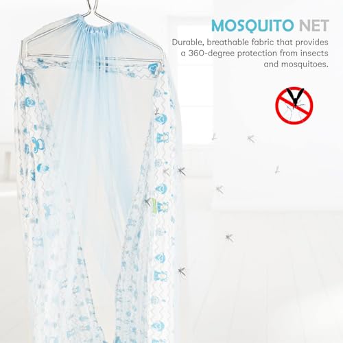 Image of Baybee Hanging Cradle and Swing for Baby 0 to 2 | Portable New Born Bassinet Jhula with Mosquito Net, Cotton Thottil Cloth | Uyyala Palna for Home Use (Blue)