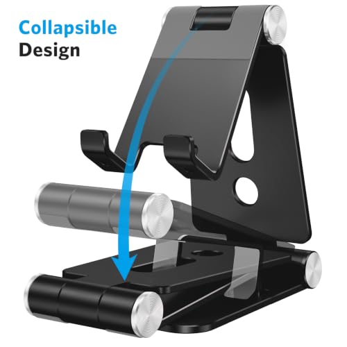 OMOTON Foldable Cell Phone Stand, C4 Portable Aluminum Phone Holder - image 3