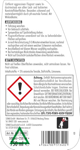 SONAX FlugrostEntferner (750 ml) entfernt aggressive Flugrost-Rückstände sowie Industriestaub von allen Lacken | Art-Nr. 05134000