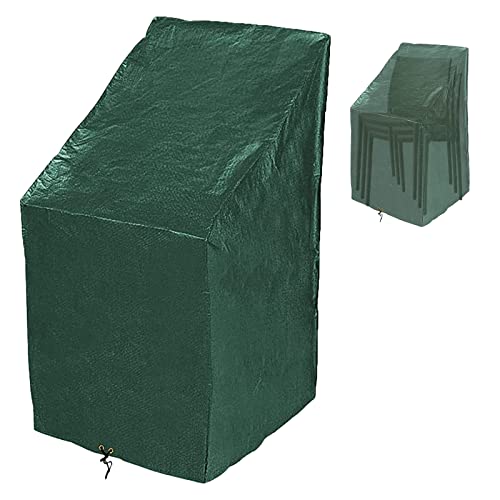 RICHIE Garden Stacking Chair Cover, Outdoor Patio Chair Covers, Waterproof Reclining, Anti-UV All Weather, Green Polyethylene