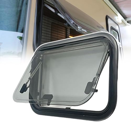 pealiritansemen Caravan Side Window, RV Side Vent External Push Window, External Push Out Window, Aluminum Alloy Window Frame, Double-Layer Acrylic Board, for RVs and Campers,600X600mm