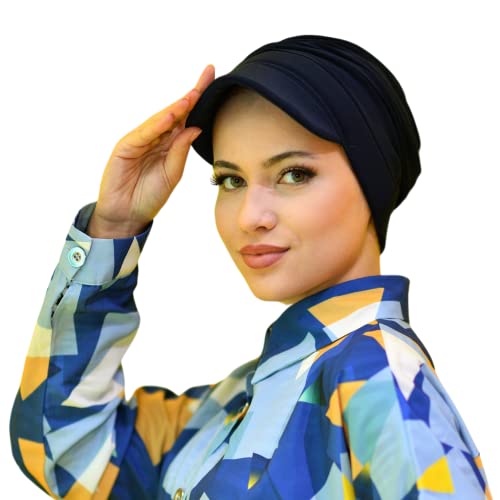 SUFIRIT Beanie Hat Blue-Turbans for Women-Hijab Undercap-Hijab Underscarf-Hijab Cap-Instant Hijab-Sleep Bonnet-Hair Bonnet-Hijab Scarfs for Women-African Head Wraps for Women Muslim