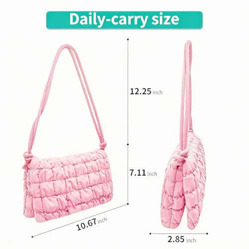 Image of NAARIAN Shoulder Bag for Women, Small Puffer Crescent Hobo Bag, Trendy Waterproof Clutch with Magnetic Closure | Trendy
