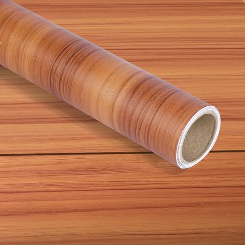 Image of Wall Stickers Wallpaper Wood Solid Grain DIY Self Adhesive Vinyl Door, Office, Wooden Furniture, Shelf Liner, Almirah, Table Top, Peel and Stic Kitchen Cabinet (24x144Inch)