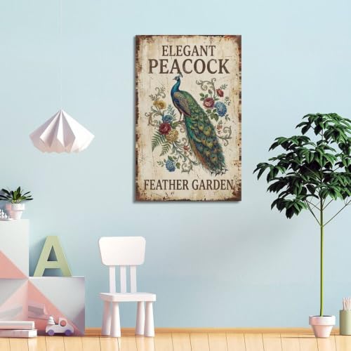 Poster botanique plume de paon design moderne chic grand format - 4