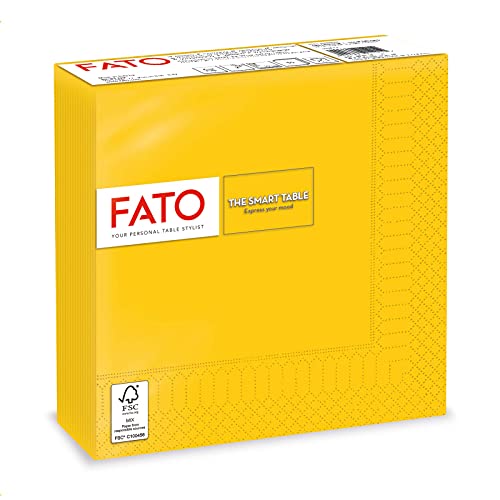 FATO Paper Napkins 2 Ply Yellow, 50 Pieces, 33 x 33 cm, Units