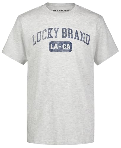 Image of Lucky Brand Boys' Short Sleeve Graphic Crew Neck T-Shirt, Soft, Comfortable, Relaxed Fit