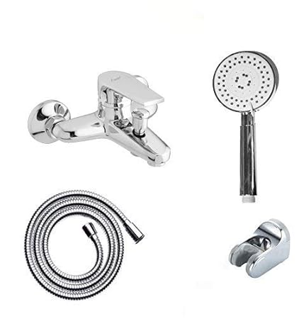 Aquieen Hot & Cold Wall Mounted BathTub Mixer (With Hand Shower)