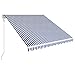 Produktbild vidaXL Markise Einziehbar Automatisch Gelenkarmmarkise Sonnenmarkise Balkonmarkise Sonnenschutz Sichtschutz Terrasse Balkon 350x250cm Blau Weiß
