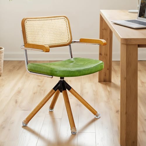 Zouron Rattan Bürostuhl Ohne Rollen - Mid Century Modern Drehstuhl...