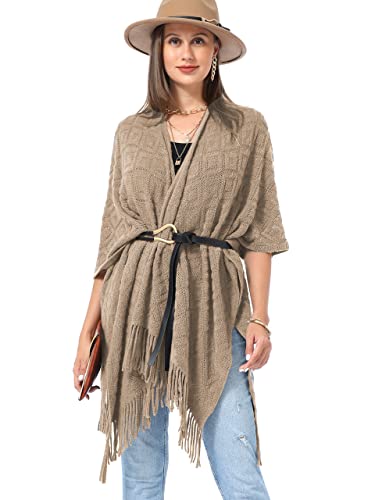 Soul Young Knit Shawl Wrap for Women Ladies Fringe Poncho Blanket Cardigan Cape4