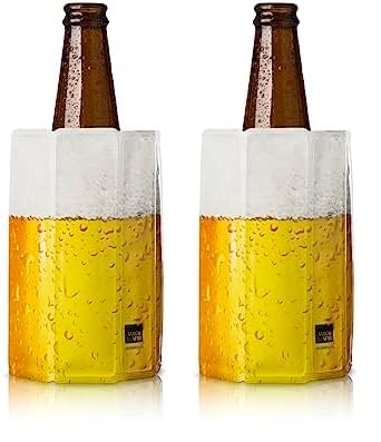 Vacu Vin Active Beer Cooler Enfriador para latas o botellín, Blanco/Amarillo, Centimeters (Paquete de 2)