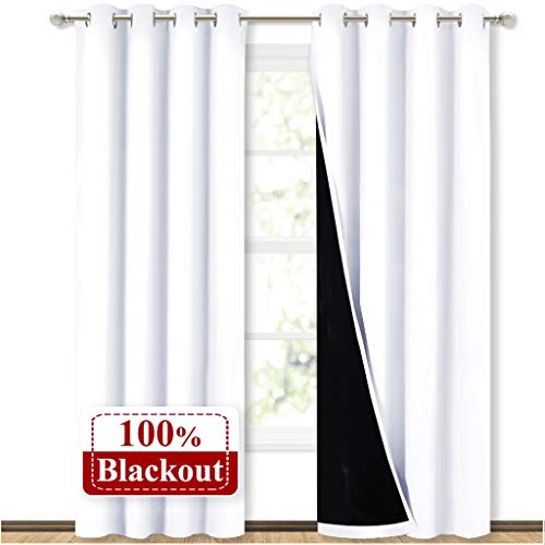 NICETOWN 100% Blackout Window Curtain Panels, Cold and Full Light Blocking Drapes with Bla... NICETOWN 100% Blackout Window Curtain Panels, Cold and Full Light Blocking Drapes with Bla...