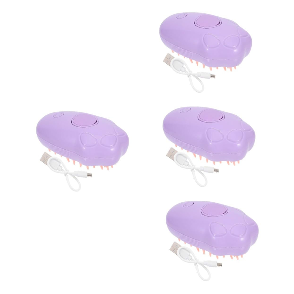 VANZACK 4pièces Brosse à Vapeur Pour Chat Outil De Toilettage Auto- Brosse De Bain Massage Pour Chats Couleur Violette Pour Éliminer Les Poils Morts Nœuds