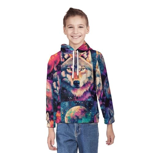 Pull à capuche loup pour ado idéal pour le collège et les sorties entre copains - 3