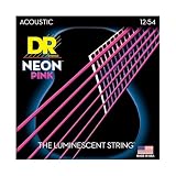 Encordoamento DR Strings NEON Pink, Violão, 12-54, Rosa