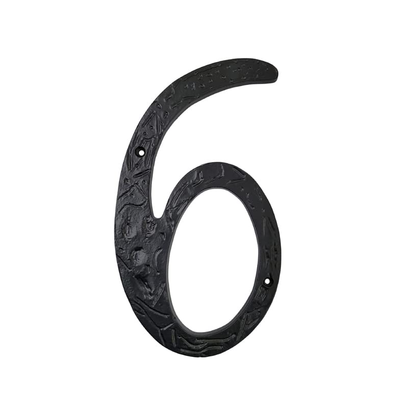 Adonai Hardware 8" Cast Iron Heavy Duty Numeral "6" - Matte Black-image-37
