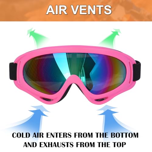 Image of Motorcycle Goggles - 2 Pack ATV Dirt Bike Motocross Riding Goggles with Neck Gaite for Men Women