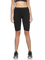 INDIJOY Women Gym Yoga Cycling Shorts Knee Length Color : Black Size: XXL
