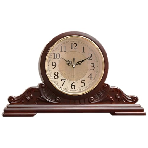 Reloj de mesa de madera de diseño vintage para estantes de chimenea, relojes de mesa de madera y decoración de chimenea