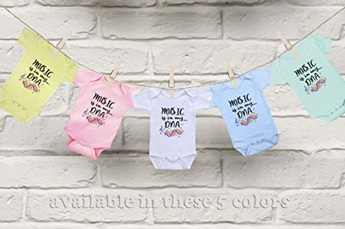 Music is in my DNA -Cute Custom arts theme Baby bodysuit onesie & bib gift Set3