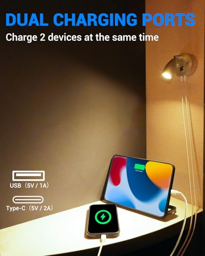 SUPAREE LED Leuchte 12v Wohnmobil Dimmbar 12 Volt LED Lampen Wohnmobil Wohnmobil Leselampe 12 Volt mit USB + USB C Ladeanschluss 3000K Touch Schalter für Camper Van Caravan Boat Yacht 1 Stück