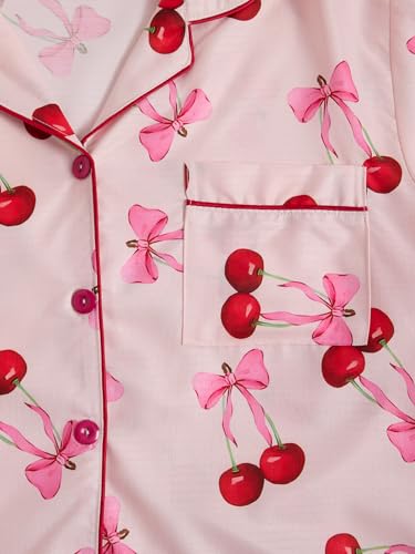 Image of Verdusa Pajamas For Women Set 2 Piece Summer Pajama Sets Cute Pjs Lounge Matching Button Shirt with Shorts
