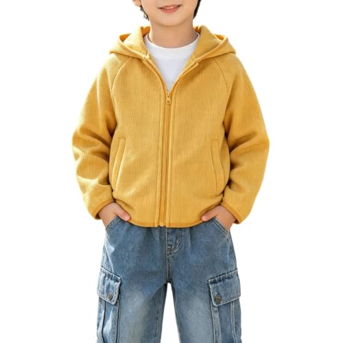Sweat à capuche enfants chaud et zippé en polaire pour les adolescents de 1 à 12 ans