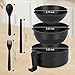 UUGLAM Ramen Bowl Set, Ramen Cooker 33 oz, Ramen Bowls with Chopsticks and Spoon, Microwave Pasta Cooker, College Dorm Essentials for Girls Guys (Black)