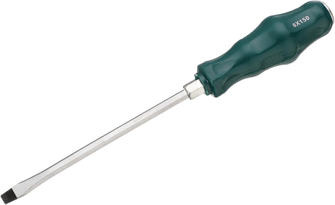 HARFINGTON SL6 Flat Head Screwdriver 9.8" Magnetic Demolition Slotted Screwdrivers 5.9" CR-V with Ergonomic Handle for DIY Repairing, Green