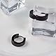 LEEQ Herren/Damen Ohrringe Edelstahl Schwarz Silber matt 4 mm/12 mm Klassische Ohrringe 2stk, 4 Stück (1 Stück) Holz Metall Titan Silber, 4 Stück (1 Stück) Holz Metall Titan, 4 Unité (Lot de 1),