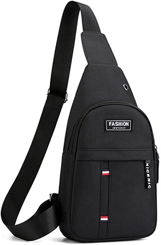 Mochila tiracolo masculina para viagem ao ar livre esportiva mochila tiracolo (Preto)