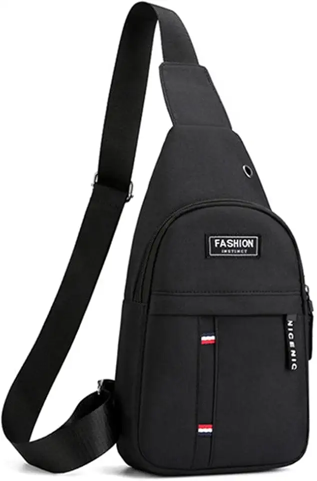 Mochila tiracolo masculina para viagem ao ar livre esportiva mochila tiracolo (Preto)
