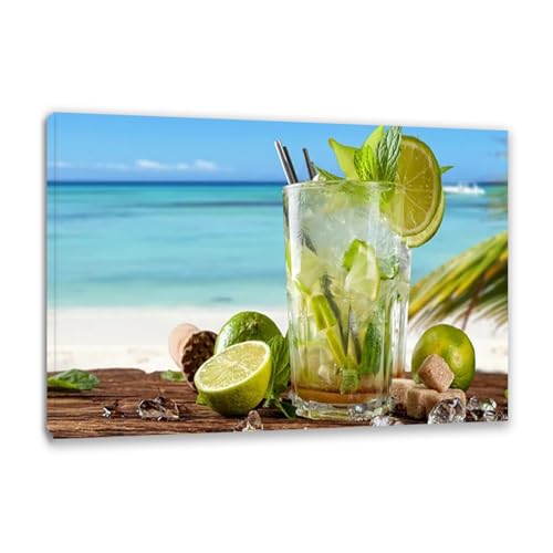 Peinture sur toile citron vert encadrée 30x45cm impression d'art mural salon