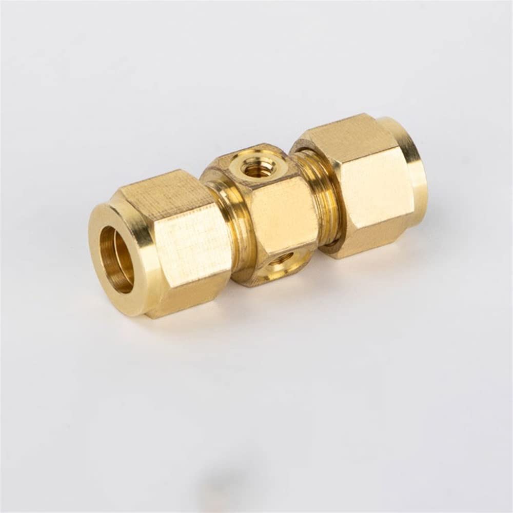 10 sztuk prostych dysz przyłączeniowych 3/8" (9,52 mm) z szybkozłączką t 10/24 UNC do wysokociśnieniowego systemu chłodzenia mgłą, trójnik (dysze nie są dołączone) (złoty,