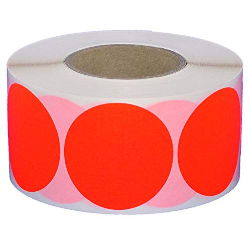 Rouleau de 1000 pastilles adhésives Rouge vif Diamètre 50 mm Cover