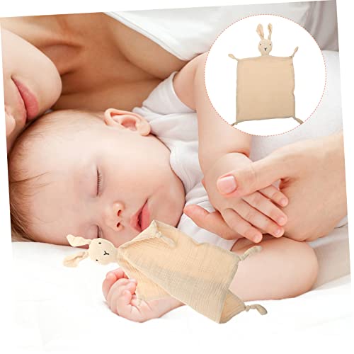 Kisangel Puur Katoen Rustgevende Handdoek Taggy Deken Voor Baby'S Speelgoed Voor Baby Cartoon Deken Konijn Speelkleed Katoen Lovey Deken Bunny Badhanddoeken Rustgevende Zintuiglijke - Afbeelding 7