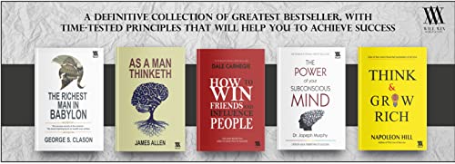 Image of Books For Personal Growth (Set of 5 Books) : How to Win Friends and Influence People Think and Grow Rich The Power of Your Subconscious Mind As a Man Thinketh The Richest Man In Babylon
