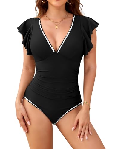 Elegante e raffinato: il sexy scollo a V profondo e il design senza schienale mettono in risalto la tua bella e affascinante schiena. Le spalline elasticizzate sul retro aiutano a evitare che il costumi interi donna curvy scivoli o si sposti durante l'uso attivo