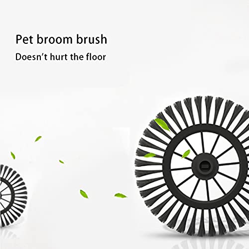 SHUIXIN Manuelle Push Kehrmaschine, Multifunktions Bodenbürste mit 360 Grad rotierender Schaufel, Schwarz, Kunststoff, 110 cm Griff, für Schlafzimmer, Haus, Wohnzimmer, Büro