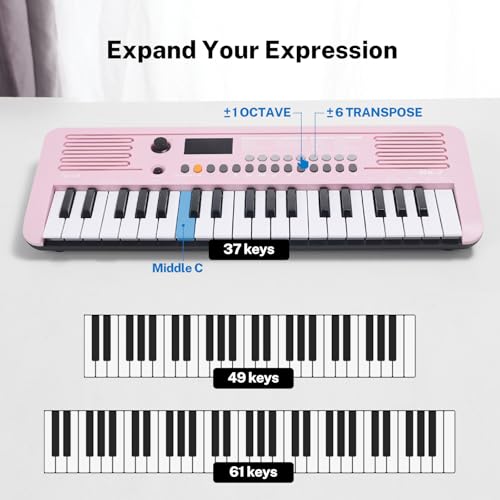 POGOLAB Piano Numérique 37 Touches, Mini Clavier Piano avec 40 Chansons, 200 Sons, 200 Rythmes, Midi, Keyboard Piano Électrique Portable pour Enfant Débutant(19,3 x 7,3 x 1,9 pouces) (Rose) - Les Beatles, Paul McCartney, John Lennon, RIngo Starr, George Harrison POGOLAB Piano Numérique 37 Touches, Mini Clavier Piano avec 40 Chansons, 200 Sons, 200 Rythmes, Midi, Keyboard Piano Électrique Portable pour Enfant Débutant(19,3 x 7,3 x 1,9 pouces) (Rose) – Image 7