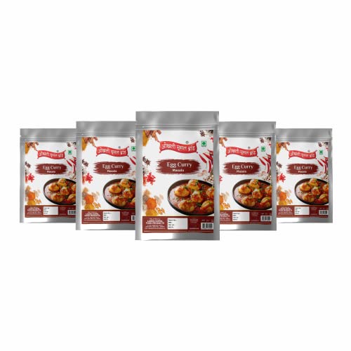 Kerala Egg curry/Mutta curry Masala|Dim-er Kosha/Malvani Egg Curry|Whole Spices Blend With Authentic Traditional Taste||Natural Spices|No Preservatives(NO Added Colors) 400gm(pack of 5x 80gm)