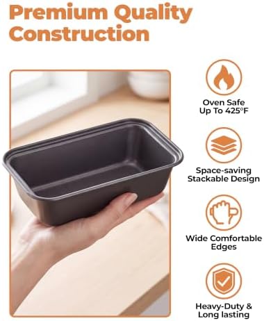 Bake Choice 4 Pack Mini Loaf Pans with 30PCS loaf liners - 4