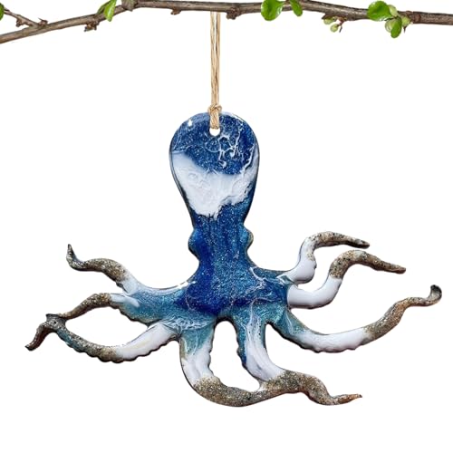 de Animales Marinos de Resina - Decoraciones para árboles de Playa del mar Azul de Resina - Decoraciones navideñas costeras, Colgante de Mochila, Decoraciones de Verano para escaparates de