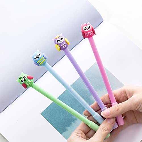 Juego 8 bolígrafos de tinta gel con diseño búho 0.5 mm miniatura 3