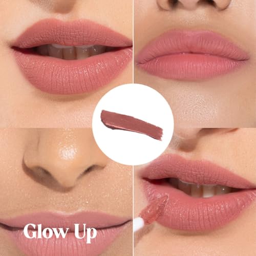 Image of Glow Up Everyday Lip Formula, Velvet Finish Lip Color, Lightweight Smooth Texture, Rosy Nude Shade | 5ml