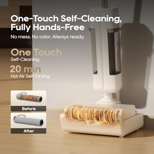 Image of dreame FloorX 110 Plus Wet Dry Mop, Cordless Wet Dry Cleaner, Eletric Mop | Cordless Wet Dry Cleaner, 600RPM Scrubbing, 149F Hot Air Drying, Dual-Tank System, 180 Lie-Flat Design for Hardfloor
