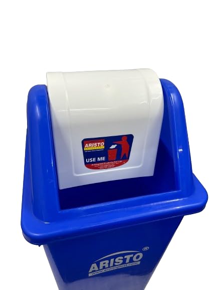 Image of ARISTO Square Swing Lid Plastic Dustbin 60 LTR (Blue)