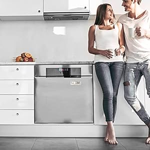 WOJOGO Dishwasher Magnet Clean Dirty Sign–Farmhouse Rustic Wood Clean Dirty Magnet Sign Works for All Dishwashers Dishwasher Accessories White